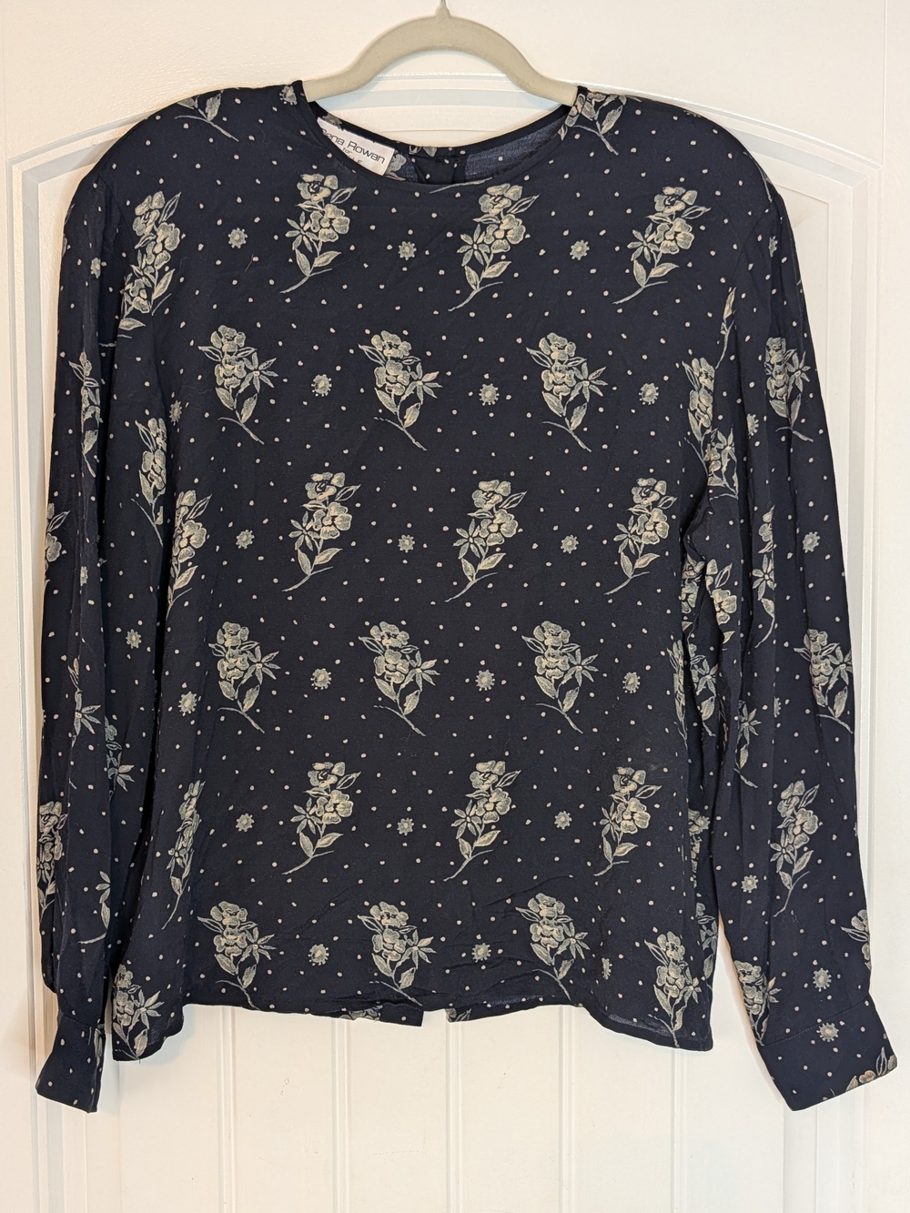 Vintage Rena Rowan for Saville Long Sleeve Floral Patterned Shirt